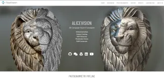 Capture d'écran de la page d'accueil du logiciel Meshroom