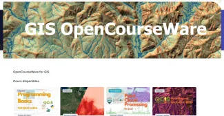 Capture d'écran de la page d'accueil du portail de formations en ligne GIS OpenCourseWare - OCWGIS