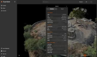 Capture d'écran de l'interface de la plateforme SuperSplat